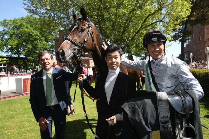 Iraklia nach ihrem Sieg in Hoppegarten Iraklia nach ihrem Sieg in Hoppegarten