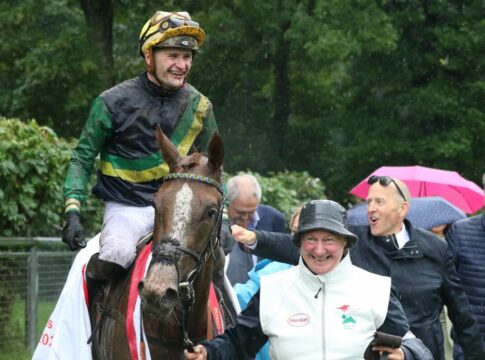 Lukas Delozier reitet Amico im IDEE 156. Deutschen Derby Muskoka siegt unter Lukas Delozier im 165. Henkel-Preis der Diana – German Oaks, Gr.1