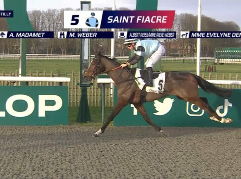 Manfred Weber nach Saint Fiacres Sieg in der Stallparade Saint Fiacre