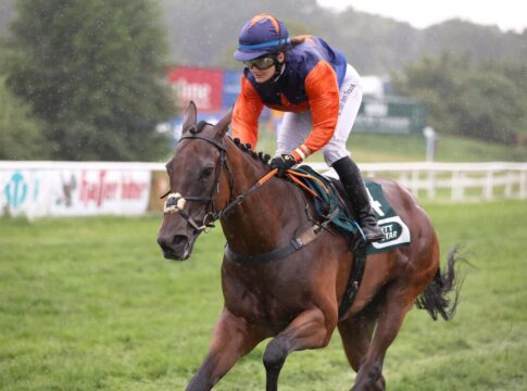 Treasure Storm im Regen zum Sieg im Preis der Damenwahl Treasure Storm siegt unter Anna van den Troost