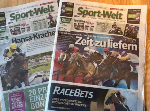 Sport-Welt in Hamburg eingetroffen - Im Kiosk ggü. Rennbahn und NH Hotel sport welt