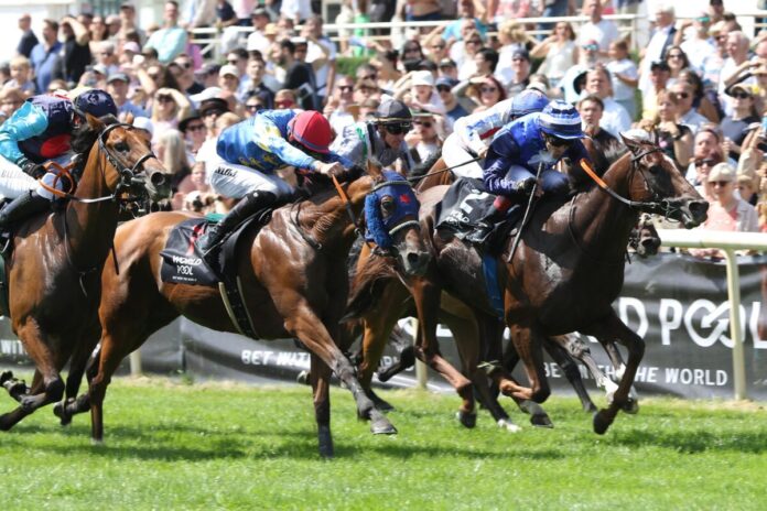 Zerostress siegt unter Michael Cadeddu im Hoppegartener Fliegerpreis, L.