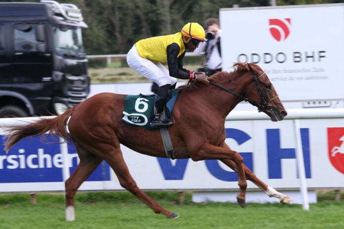 Soreanga siegt unter Eduardo Pedroza im Gro§er Preis der Privatbank ODDO BHF, Junioren-Preis, L.