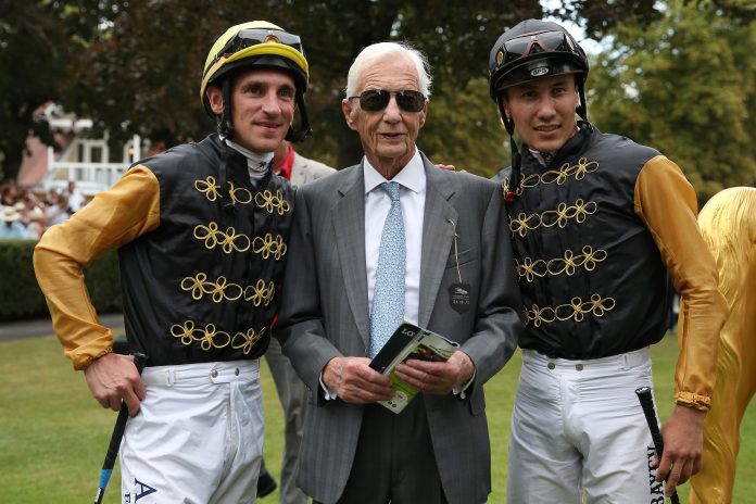Starke und Murzabayev mit Lester Piggott Starke und Murzabayev mit Lester Piggott