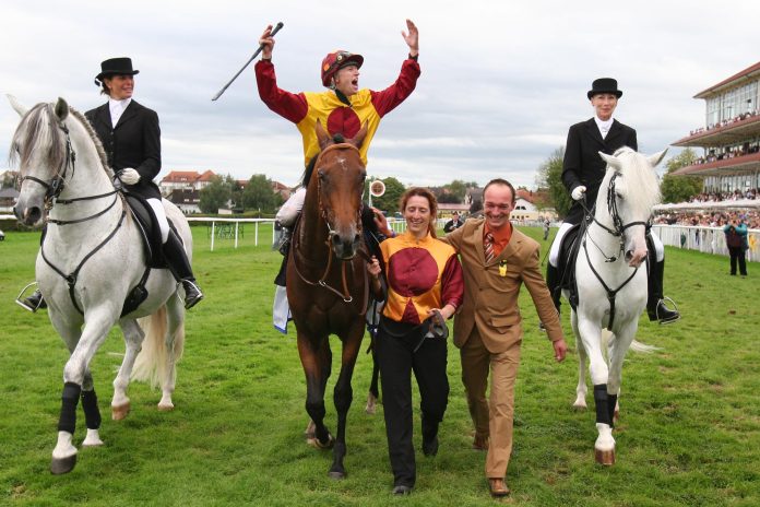 Prince Flori nach dem Sieg im GP von Baden Prince Flori nach dem Sieg im GP von Baden